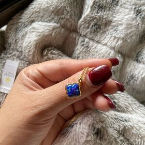 Kendra Scott Mallory Elegant Blue and Gold Pendant Necklace